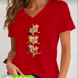 T-Shirt korte mouw rood klimpaal