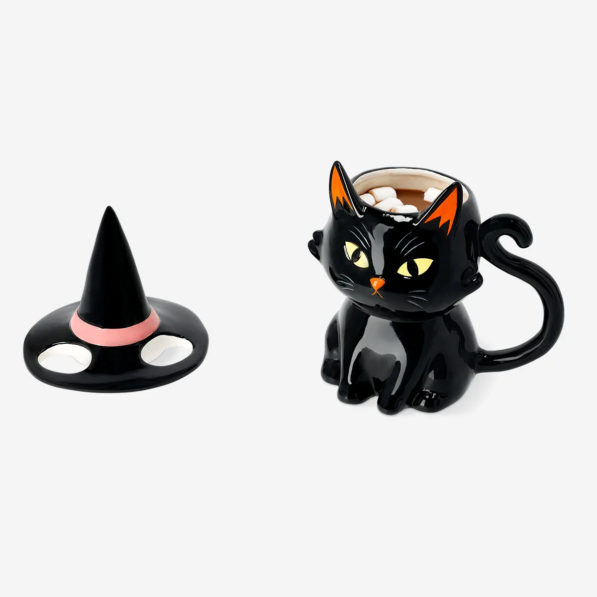 Mok met zwarte kat en heksenhoed - 340 ml